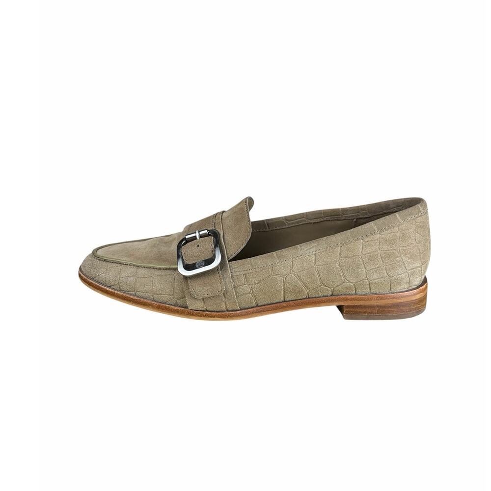 Vince Camuto Cenkanda Suede Croc Embossed Loafers Size 9 Neutral Workwear